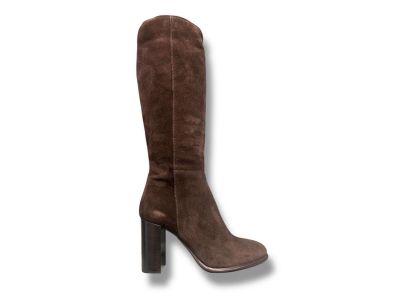 bartolini glam shoes stivale donna con tacco in camoscio pepe testa di moro lz 8060 cmgn
