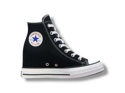 converse all star sneaker donna chuck taylor classic wedge hi platform 7cm black a11909