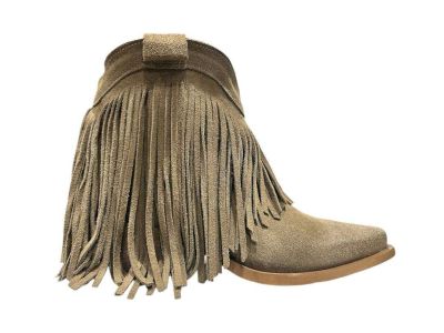 metisse tronchetto texano donna con frange dx2020 ingrassato tortora