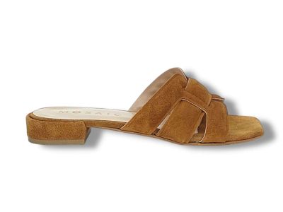 mosaic sandalo ciabatta donna tan con tacco basso 5090