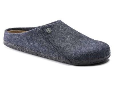 birkenstock pantofola uomo zermatt rivet in feltro di lana dark blue 1017519