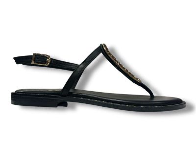 mosaic sandalo infradito donna 25414 black con accessorio oro