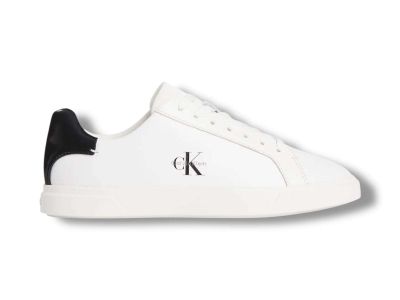 calvin klein sneakers donna brooke in pelle con logo bright white black hw0hw0314601w