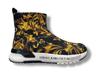 versace jeans couture sneaker donna dynamic 79va3sa4 zsc98 g89 socks black printed lycra
