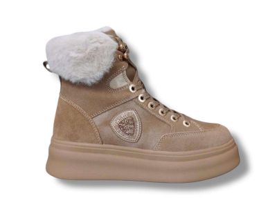 blauer stivaletto anfibio donna beige con pelo f5emery01 swa