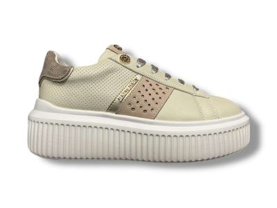 janetandjanet sneakers donna j571 pelle beige platino 625