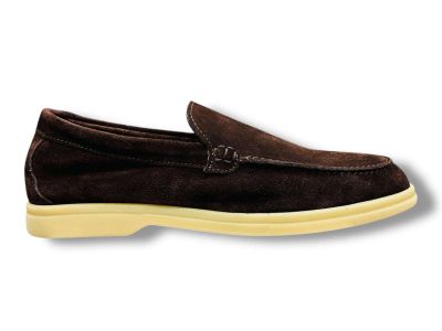 jp camps scarpa mocassino slip on donna in pelle scamosciata marrone mogano 70312