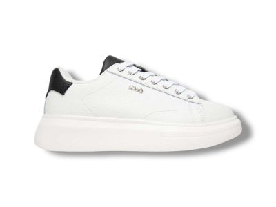 liu jo sneakers donna in pelle bottalata babol 01 white black bf5059px748s1005