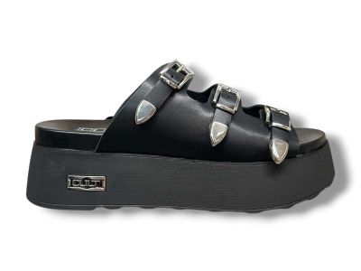 cult sandalo donna janis 4739 ciabatta con 3 fibbie black clw473900