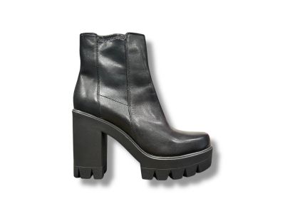 cult stivaletto donna con tacco pelle nera cle102352