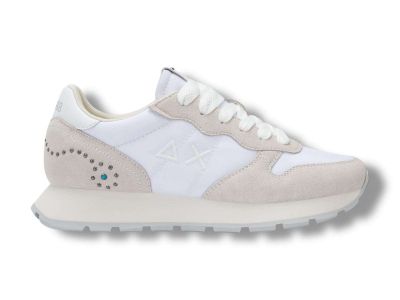 sun68 sneakers donna z36205 ally studs in suede e nylon bianco z3620501