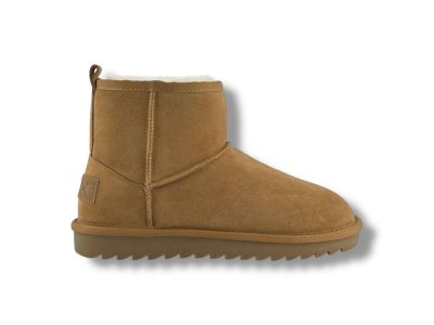 colors of california stivaletto donna con fodera montone shear01 sheepskin boot in suede tan