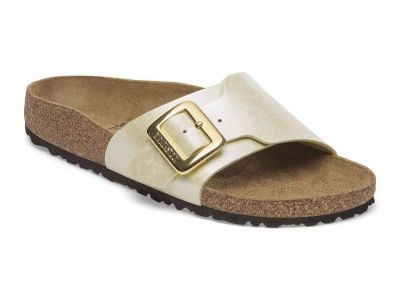 birkenstock sandalo ciabatta catalina cushion buckle graceful pearl white 1029393
