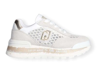liu jo sneaker platform in rete lurex amazing 23 white light gold ba4001px303s1052