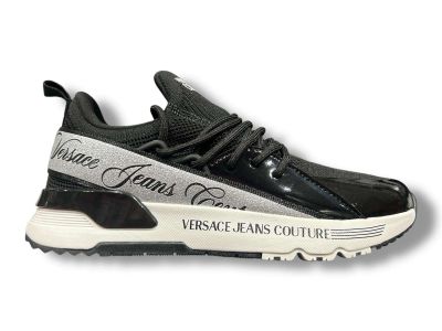 versace jeans couture sneakers donna dynamic 80va3sa8 zsd99 899 knit black silver