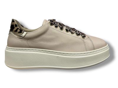 step sneakers donna nappa milk con riporto pony leo 260164