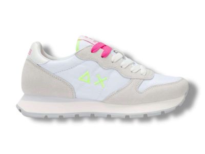 sun68 sneakers donna z36201 ally solid in suede e nylon bianco fuxia fluo z362010162