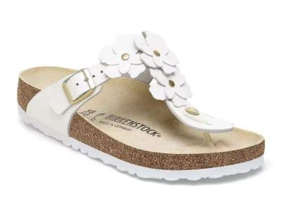 birkenstock sandalo infradito donna gizeh flower embellishment white 1026686