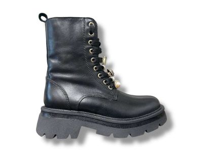 meline anfibio donna pelle nero con accessori e zip 104 acc-cl w-572