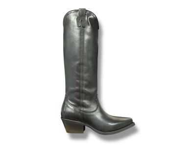 metisse stivale alto texano donna pelle rodeo nero tacco 50 dx213