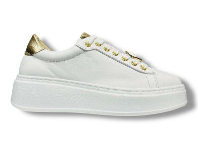 step sneaker donna nappa white gold 256007 giuditta