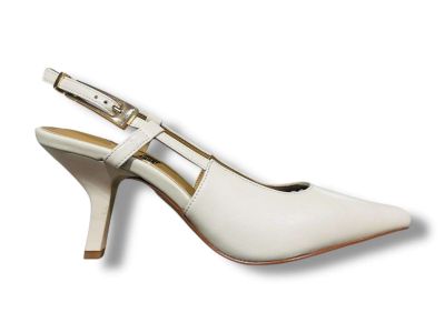 janetandjanet scarpa donna tacco slingback pelle beige 715