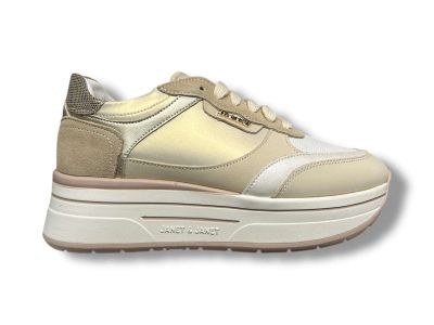 janetandjanet sneakers donna j591 pelle crema beige 641