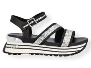 liu jo maxi wonder sandal 15 silver black ba2147 tx053 s1s01