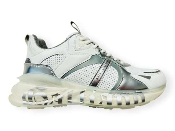 john galliano 18410 cp b sneakers bianco argento