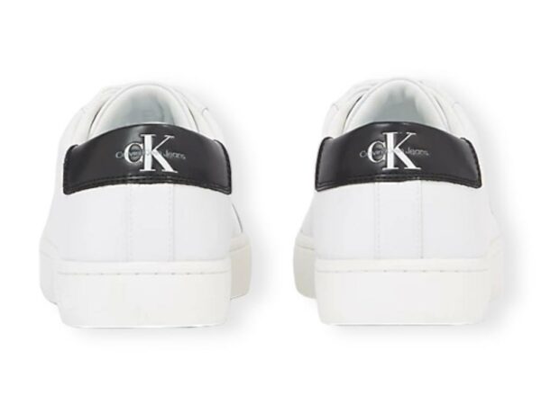 calvin klein  classic cupsole lace up low lth bright white ym0ym00491yaf