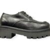 studio firenze scarpa lacci nero con fondo doppio velvet nero tay 1.4.8