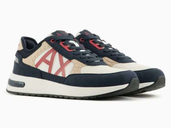armani exchange sneakers xux090xv2761t706 navy safari red