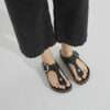 birkenstock gizeh big buckle black oiled leather 1023334