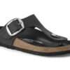 birkenstock gizeh big buckle black oiled leather 1023334