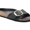 birkenstock madrid big buckle black oiled leather 1006523
