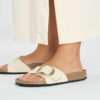 birkenstock madrid big buckle ecru nubuck leather 1026604