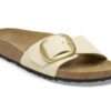 birkenstock madrid big buckle ecru nubuck leather 1026604