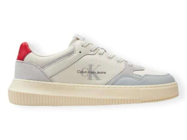 calvin klein yw0yw00907 0gc chunky cupsole mix ml btw creamy white – oyster mushroom – flery
