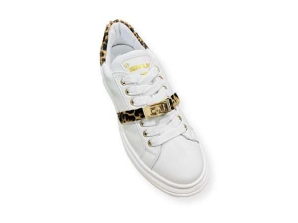 meline sneaker logic bianco con riporto e accessorio leo  bi 195 a329