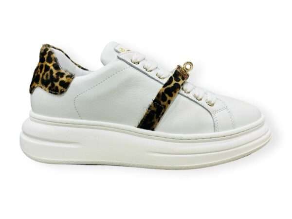 meline sneaker logic bianco con riporto e accessorio leo  bi 195 a329