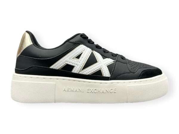 armani exchange sneakers donna nero con  suola platform extralight xdx147xv830t780