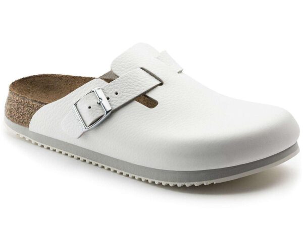 birkenstock sabot boston bs natural leather 0060136 white