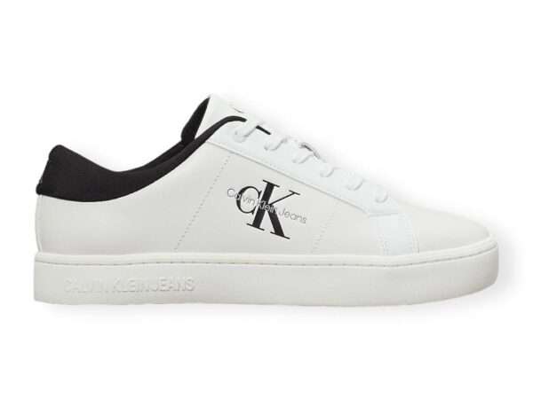 calvin klein sneaker uomo ym0ym0086401w bright white blk classic cupsole low lace up lth