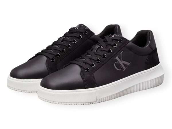 calvin klein sneaker uomo ym0ym01123 0gm black bright wht chunky cupsole authentic