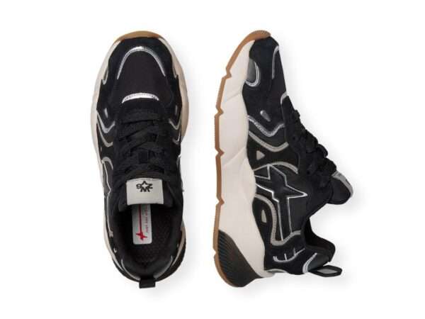 w6yz sneaker donna in tessuto tecnico e suede sarah-w black taupe 0012018294011a62