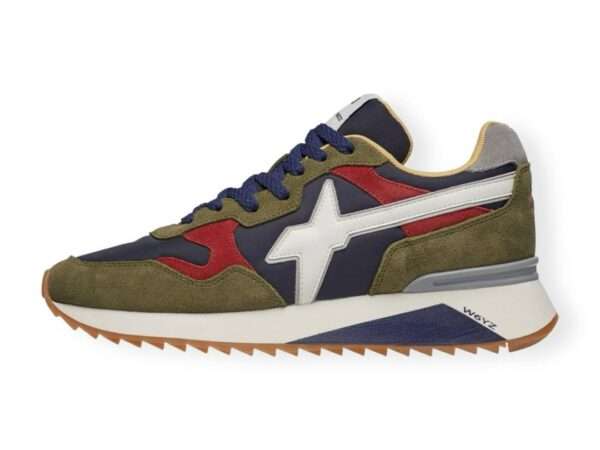 w6yz sneaker uomo in tessuto tecnico e suede yak-m militare navy granata 0012015185261f10