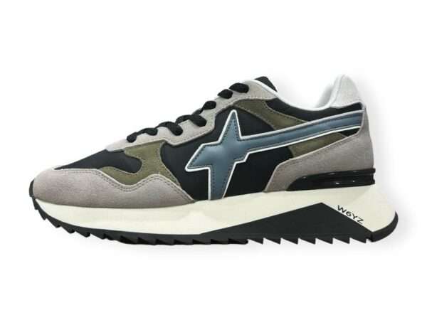 w6yz sneaker uomo in tessuto tecnico e suede yak-m taupe black militare 0012015185261d85