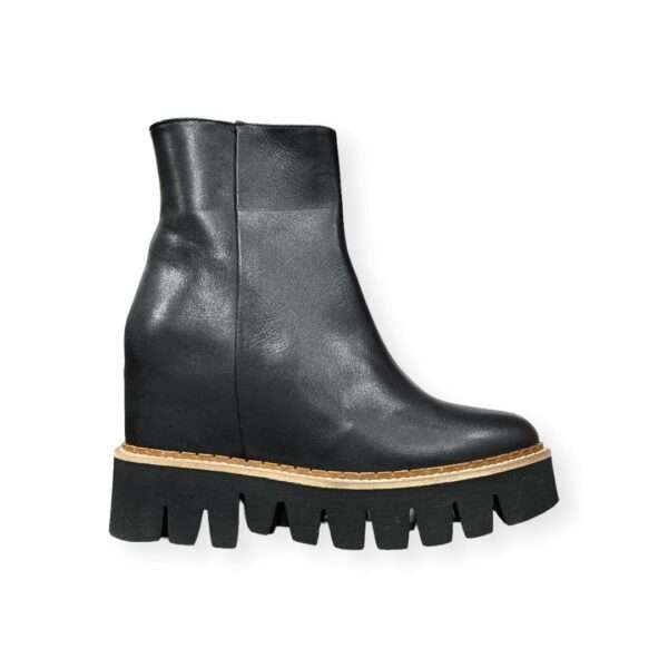 chiara luciani stivaletto donna con zeppa interna d520 vitello nero