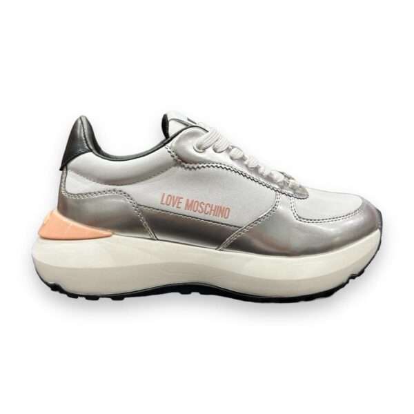 love moschino sneaker donna bianco e argento ja465g0lian10a