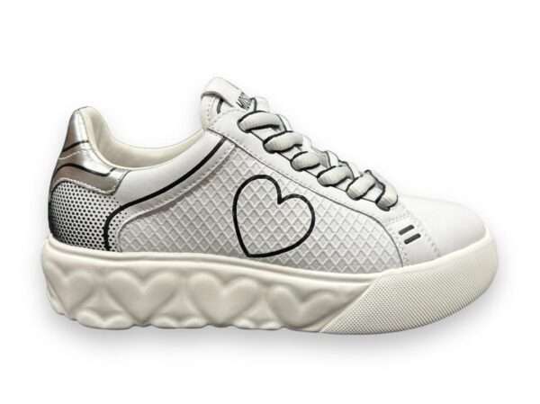 love moschino sneaker donna cuore mix bianco ja15324g0liap10a